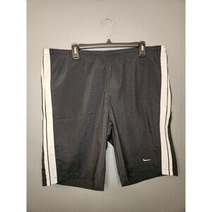 VTG Nike Swim‎ Trunks Men's L Black Y2K Long Baggy Pockets Lined Drawstring